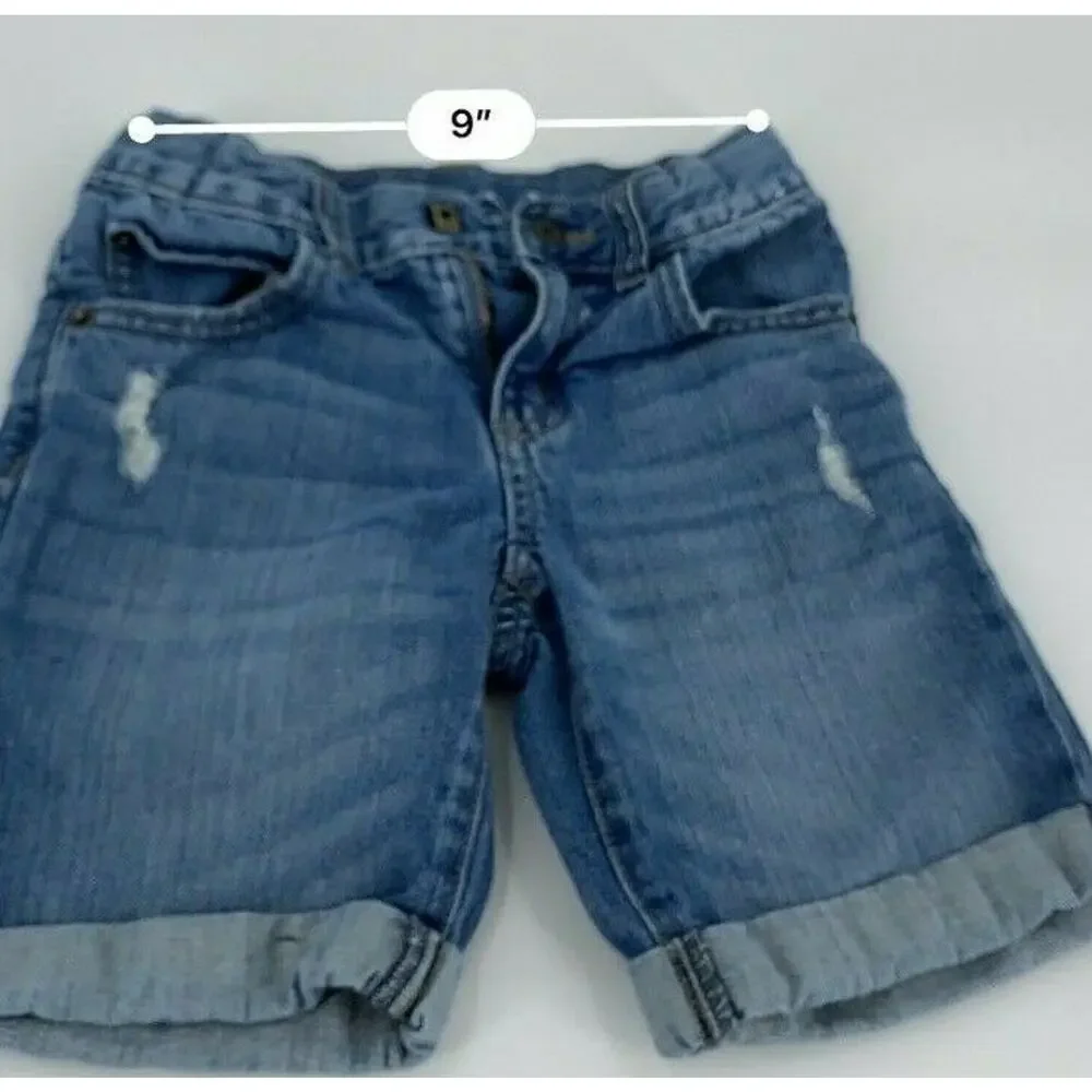 Gymboree Boys Outfit Bundle Denim Shorts Short Sleeve Size Small 5/6